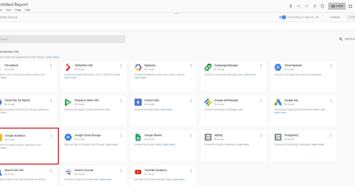 Cách kết nối Google Analytics với Google Data Studio